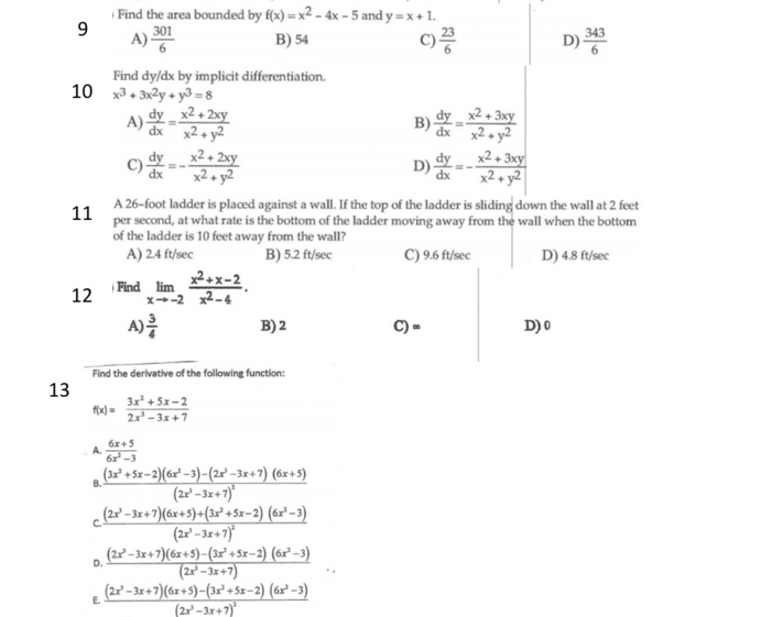 Find The Area Bounded By F X X2 4x 5 And Y X Chegg Com