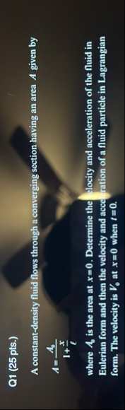 Solved Q1 (25 ﻿pts.)A constant-density fluid flows through a | Chegg.com