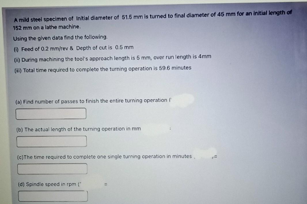 Solved A mild steel specimen of Initial diameter of 51.5 mm | Chegg.com