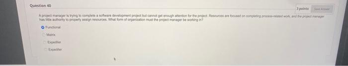 Solved project management select the correct option. answer | Chegg.com