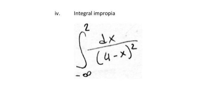 \( \int_{-\infty}^{2} \frac{d x}{(4-x)^{2}} \)