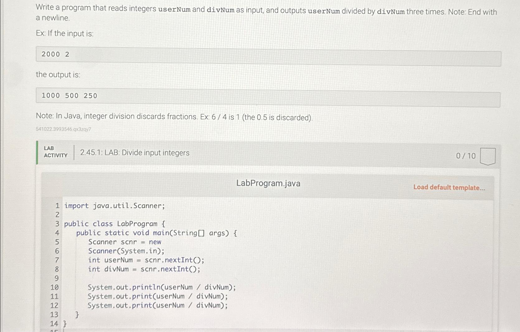 Solved Write a program that reads integers userNum and | Chegg.com