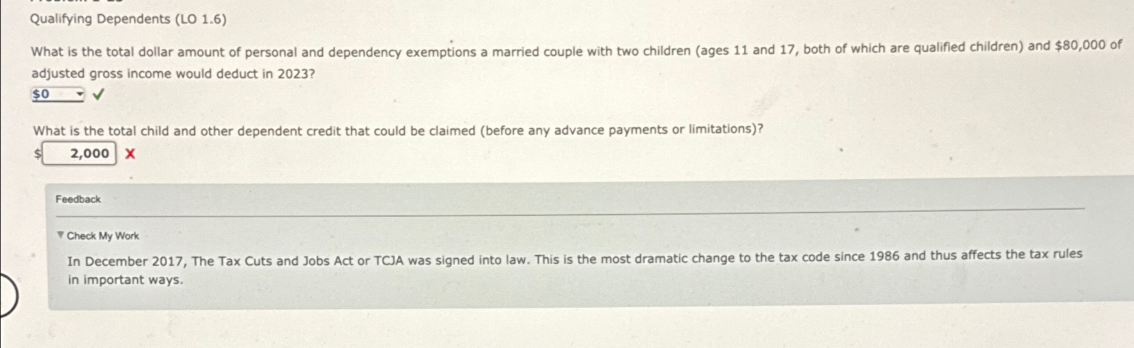 Solved Qualifying Dependents (LO 1.6)What is the total | Chegg.com