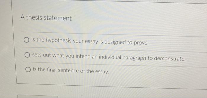 hypothesis essay thesis statement