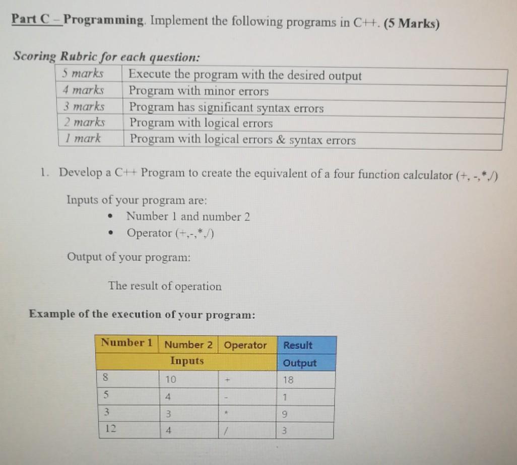 Solved Part C Programming Implement The Following 1642