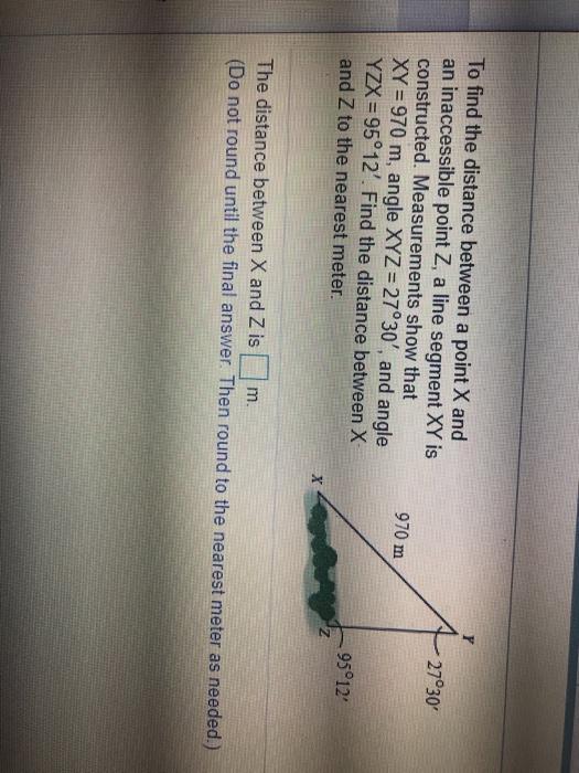 Solved 27°30 To find the distance between a point X and an | Chegg.com