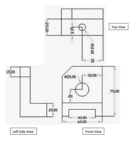 Solved : Draw The Isometric View From The Given Orthographic 