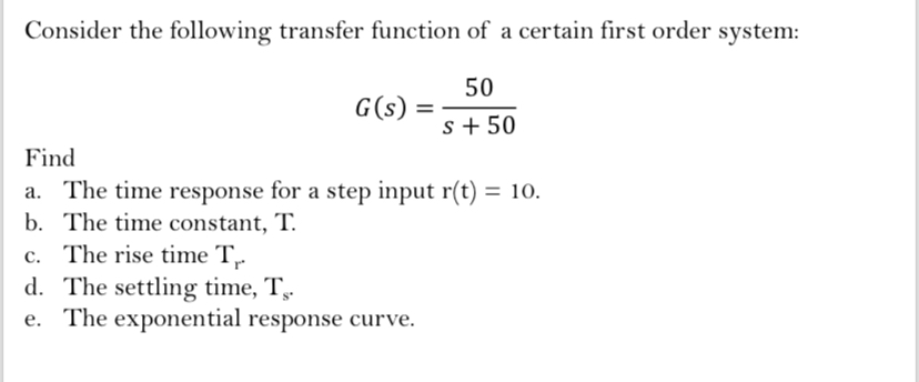 Solved Consider the following transfer function of a certain | Chegg.com
