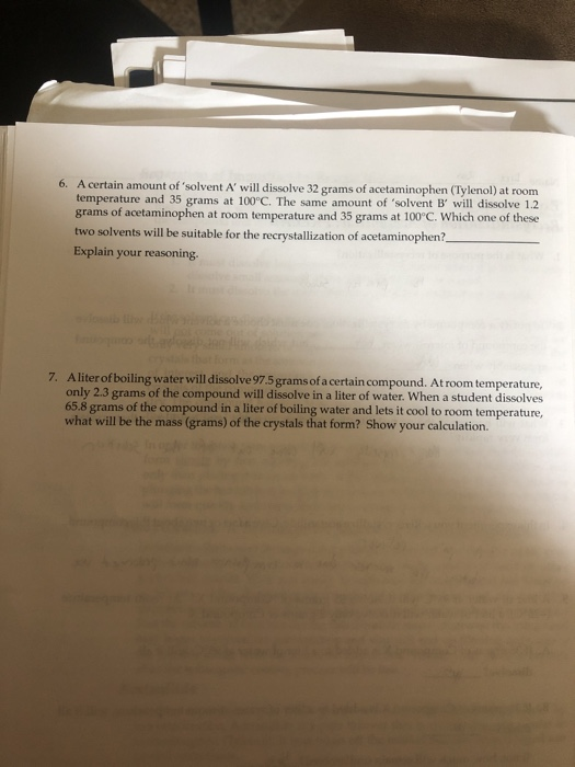 Solved 2. To purify a compound by recrystallization, one