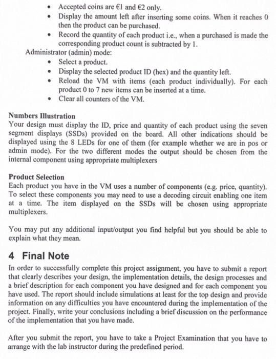 Solved Lab Project Vending Machine Objectives This