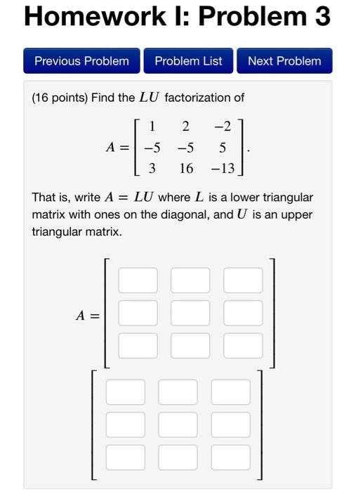 Solved Homework I: Problem 2 Previous Problem Problem List | Chegg.com