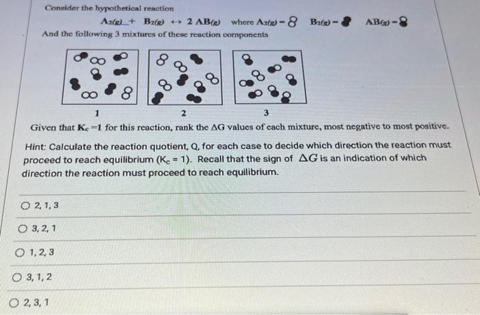 Solved Hint: Calculate the reaction quotient, Q, for each | Chegg.com