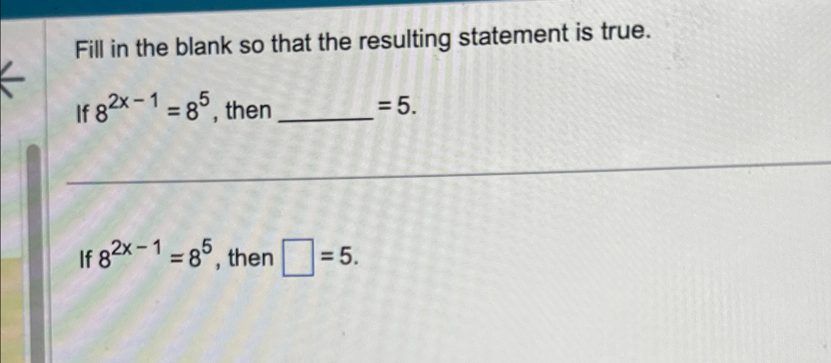 Solved Fill in the blank so that the resulting statement is | Chegg.com