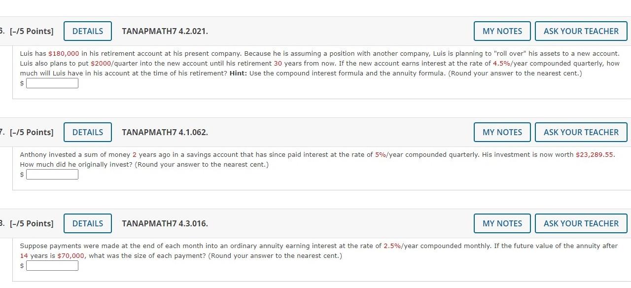Solved 6. [-15 Points] DETAILS TANAPMATH7 4.2.021. MY NOTES | Chegg.com