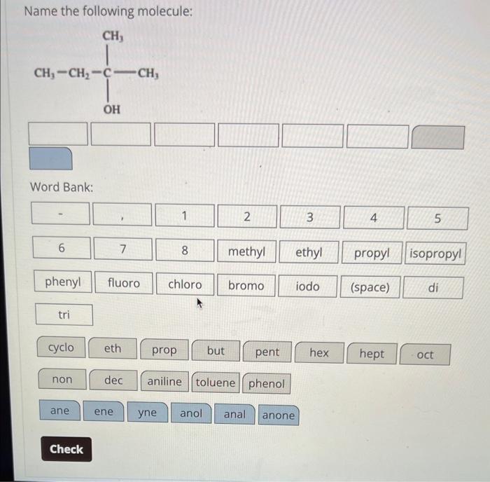 Solved Name The Following Molecule: | Chegg.com