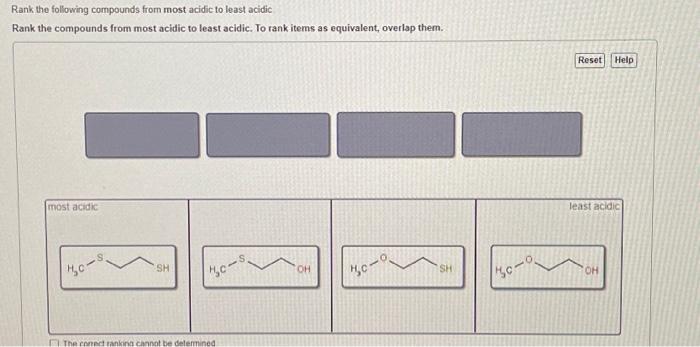 Solved Rank The Following Compounds From Most Acidic To | Chegg.com