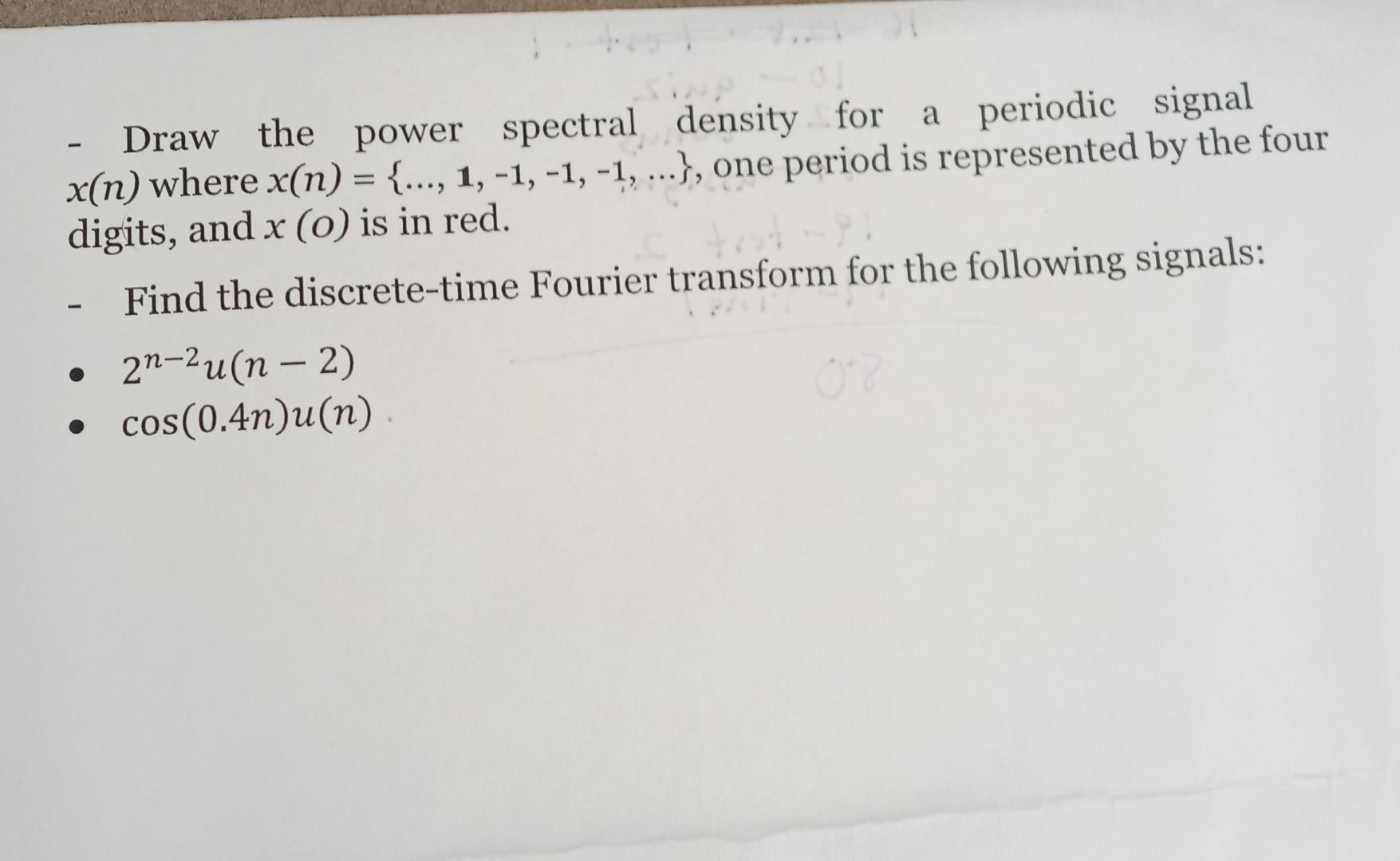 Solved - Draw the power spectral density for a periodic | Chegg.com