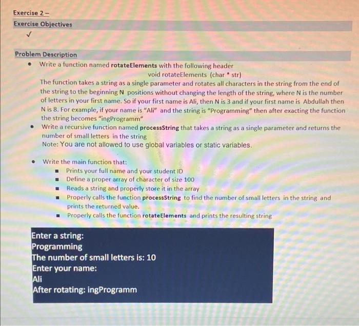 Solved Exercise 2- Exercise Objectives Problem Description | Chegg.com