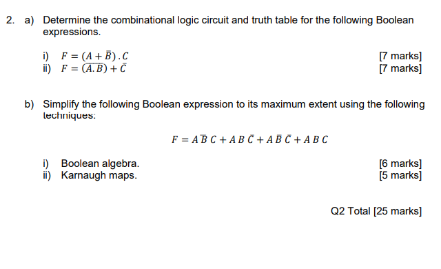 Solved a) ﻿Determine the combinational logic circuit and | Chegg.com