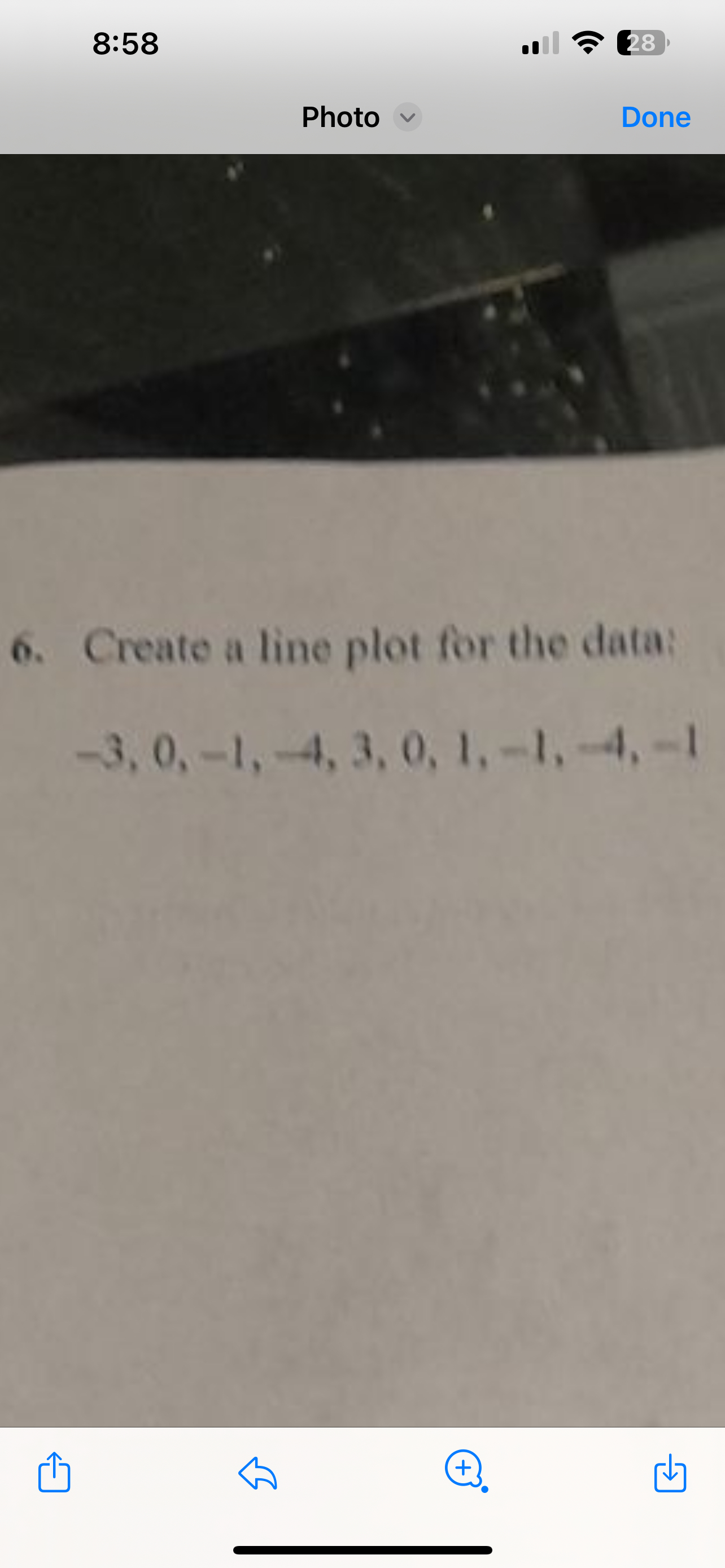 8:58PhotoDone6. ﻿Create a line plot for the | Chegg.com