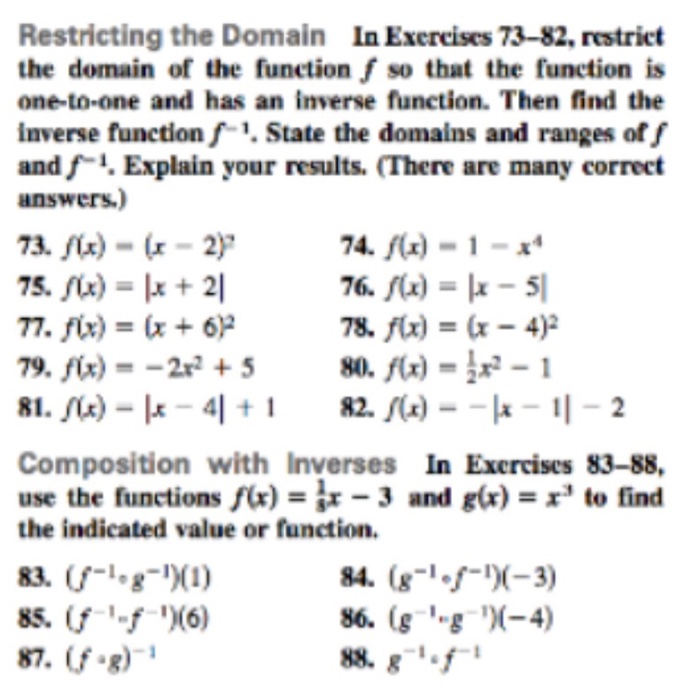 how to restrict the domain of a function