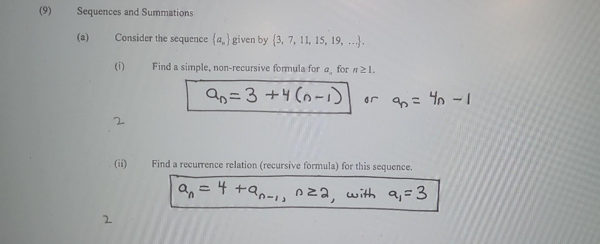 Solved (a) Consider The Sequence {an} Given By | Chegg.com