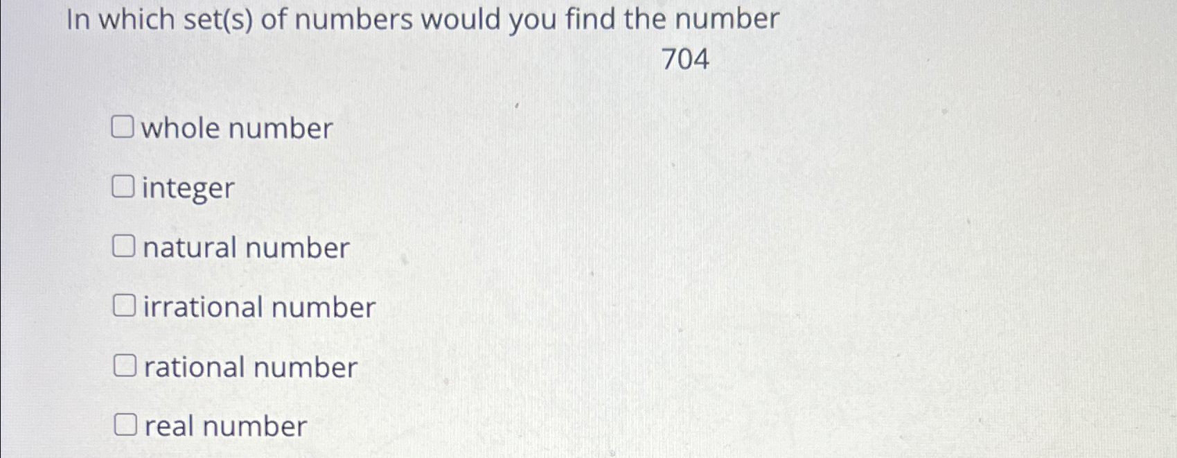 Solved In which set(s) ﻿of numbers would you find the | Chegg.com