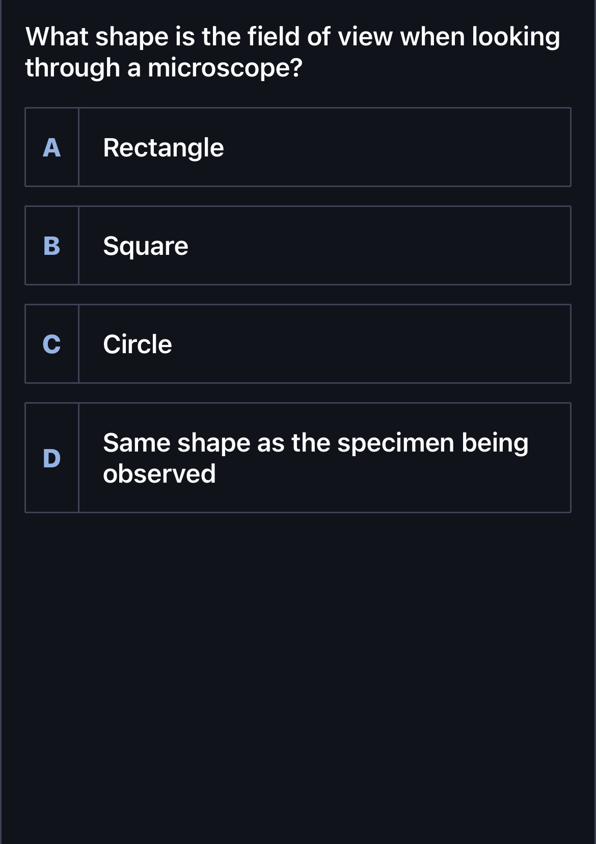 Solved What shape is the field of view when looking through | Chegg.com