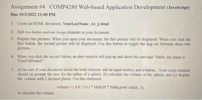 Solved Assignment \#4 COMP4280 Web-based Application | Chegg.com