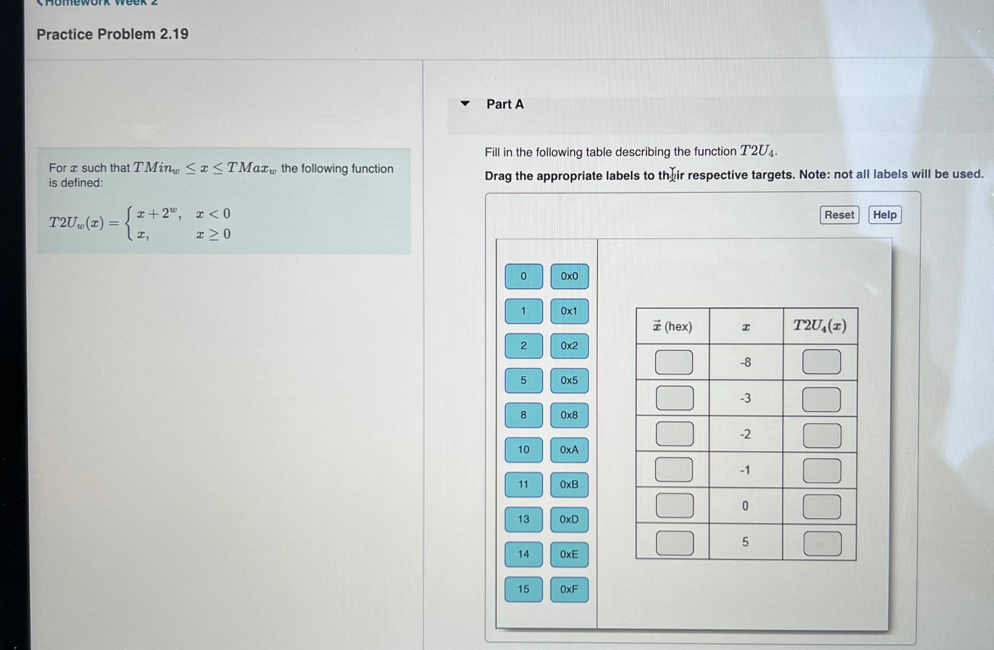Practice Problem 2.19Part AFor x ﻿such that | Chegg.com