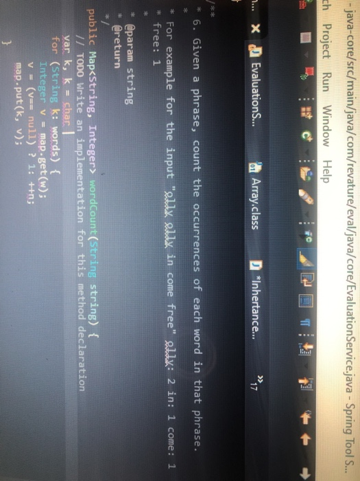 -java-core/src/main/java/com/revature/eval/java/core/Evaluation Service.java - Spring Tool S. Ich Project Run Window Help ...