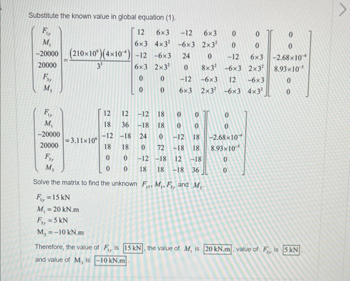 Solved Please show me how the internal forces are calculated | Chegg.com