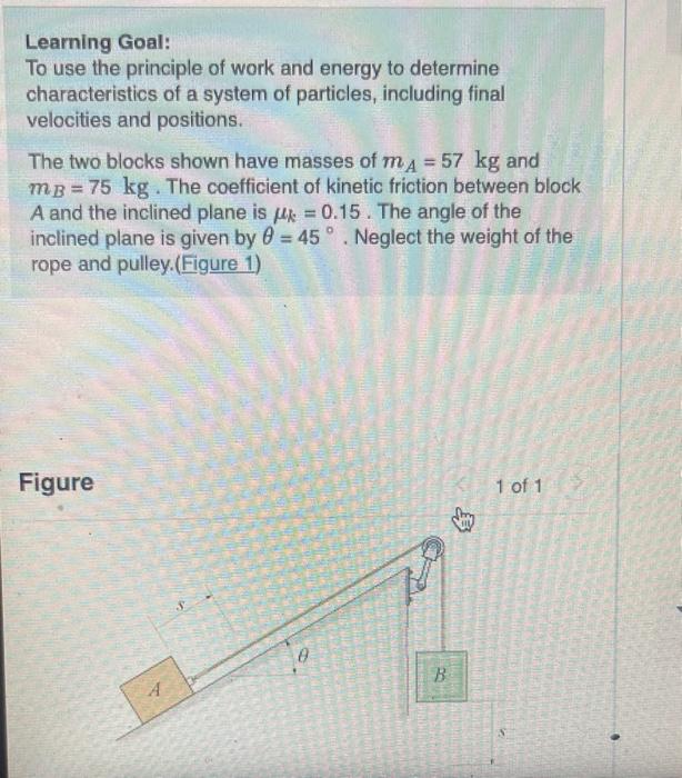 Solved Learning Goal: To Use The Principle Of Work And | Chegg.com