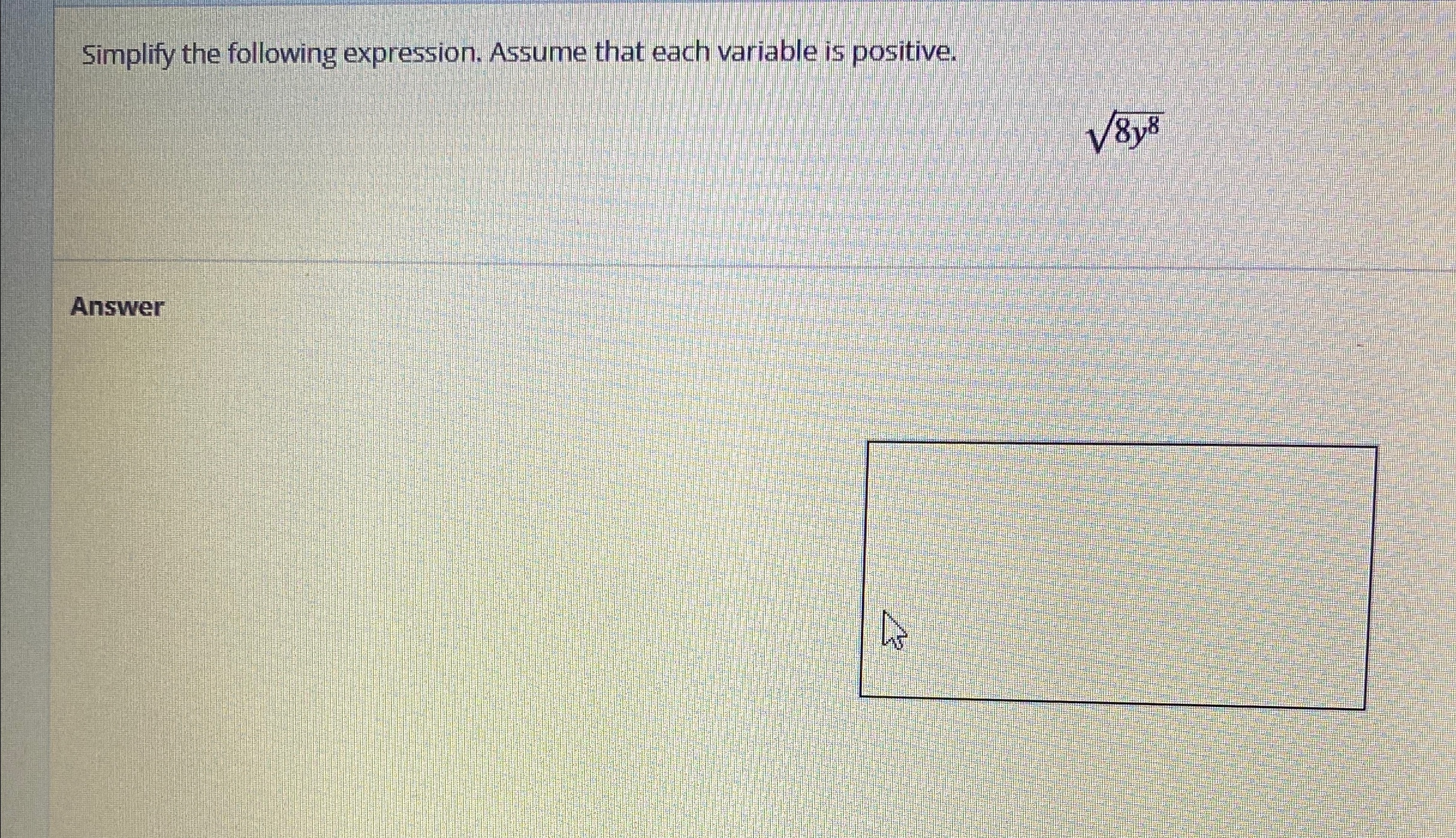 Solved Simplify the following expression. Assume that each | Chegg.com
