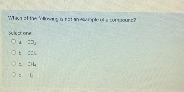 Solved Which of the following is not an example of a | Chegg.com