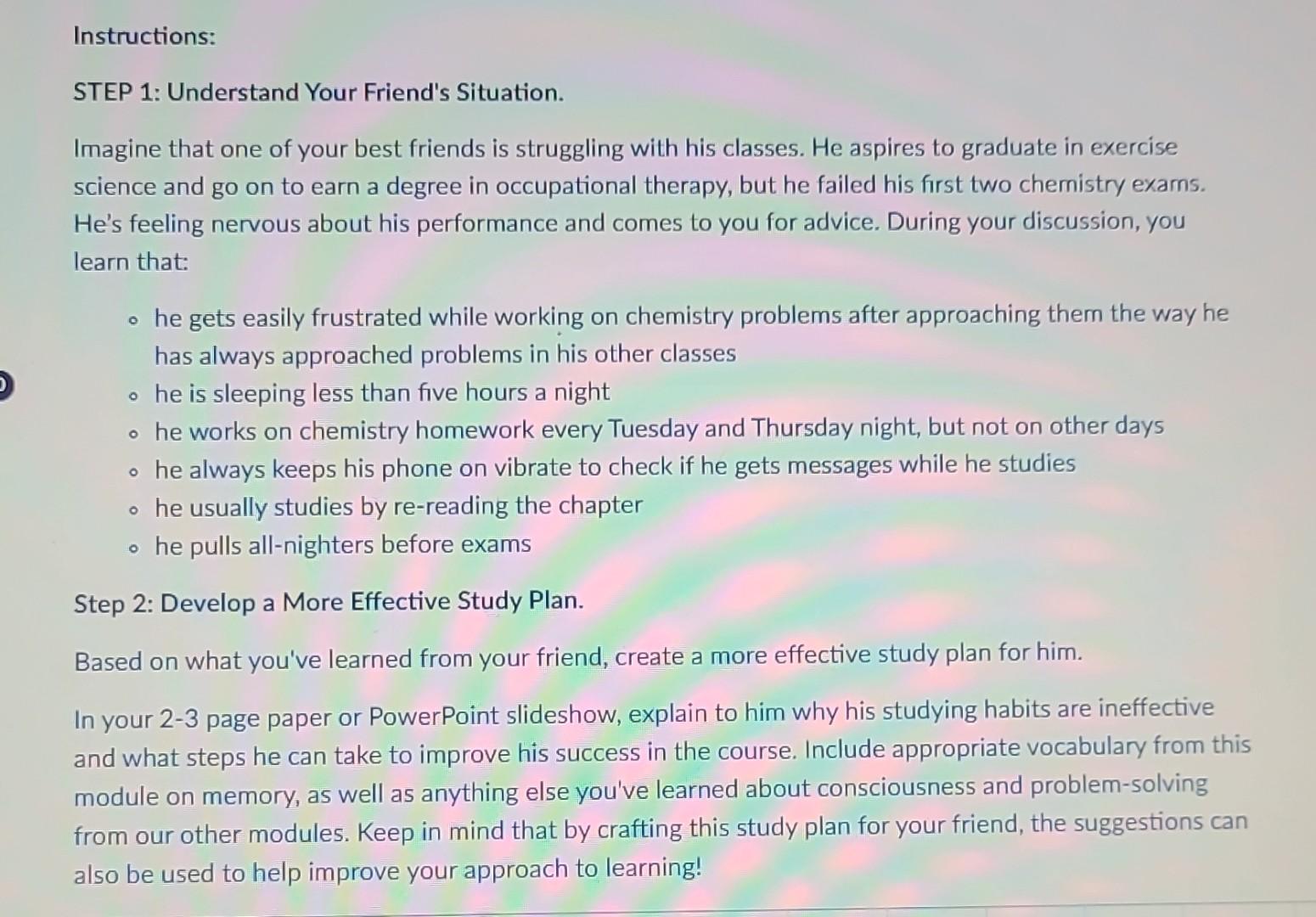 Solved Instructions: STEP 1: Understand Your Friend's | Chegg.com