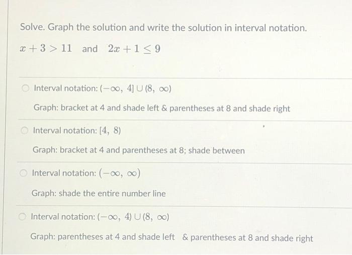 Solved Solve. Graph the solution and write the solution in | Chegg.com
