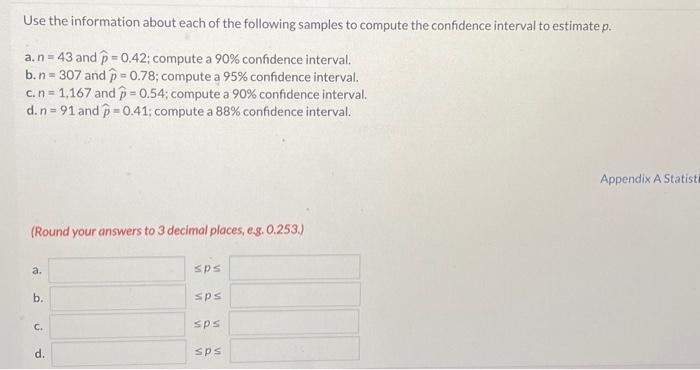 Solved Use the information about each of the following | Chegg.com