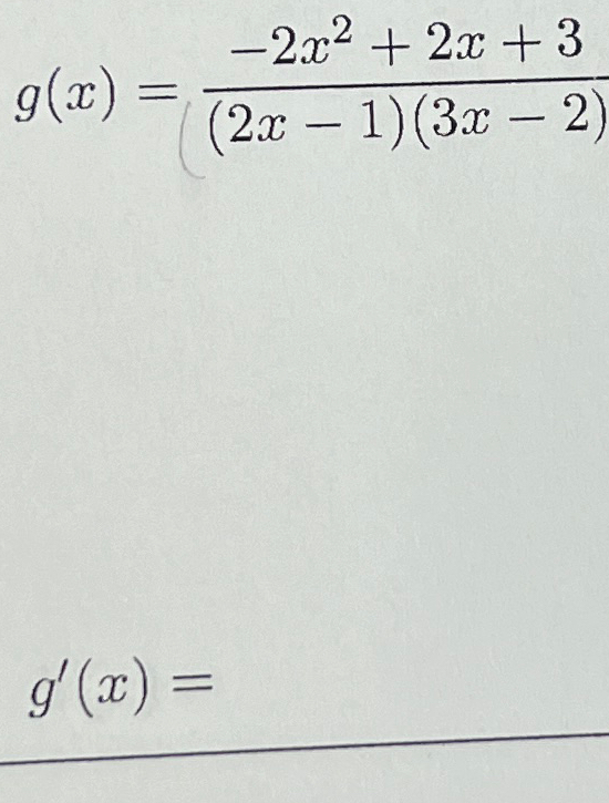 Solved find derivative using quotient rule, no need to
