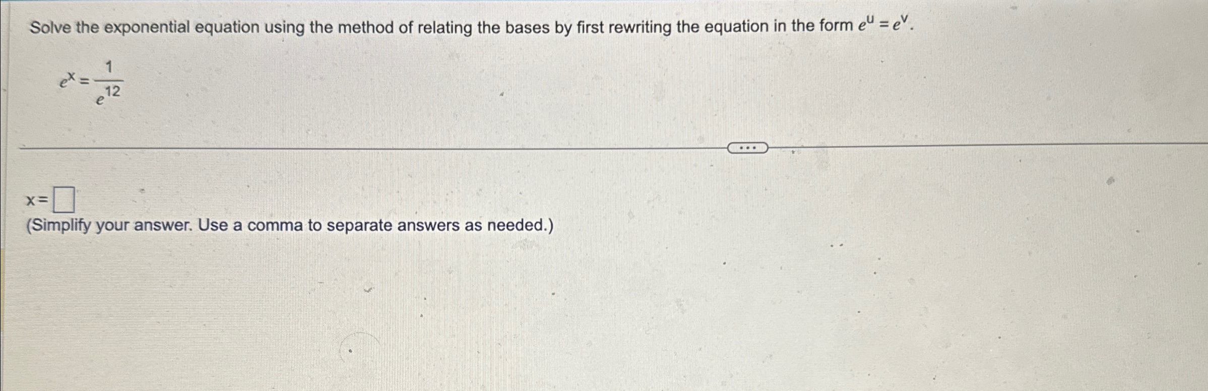 Solved Solve the exponential equation using the method of | Chegg.com