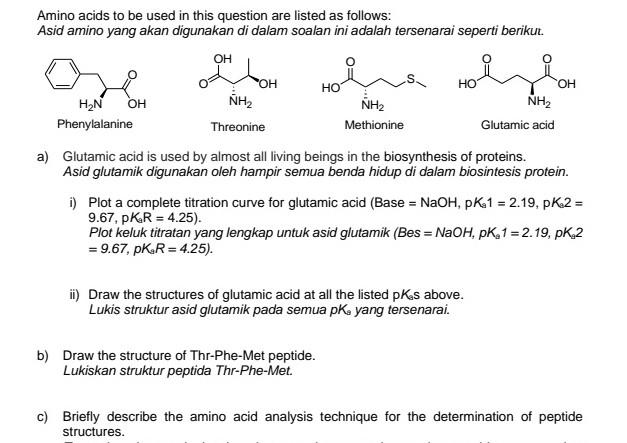 Solved Amino Acids To Be Used In This Question Are Listed As Chegg Com