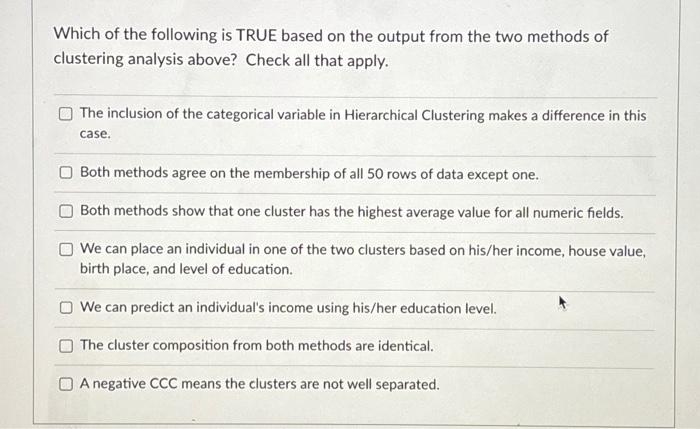 Solved Which of the following is TRUE based on the output | Chegg.com