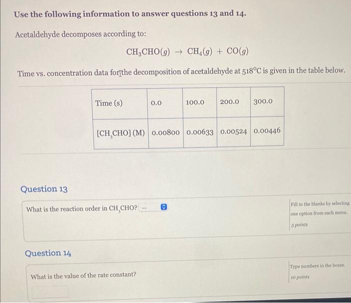Solved Use the following information to answer questions 13 | Chegg.com