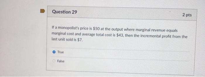 Solved Question 32 Marginal cost is equal to the change in | Chegg.com
