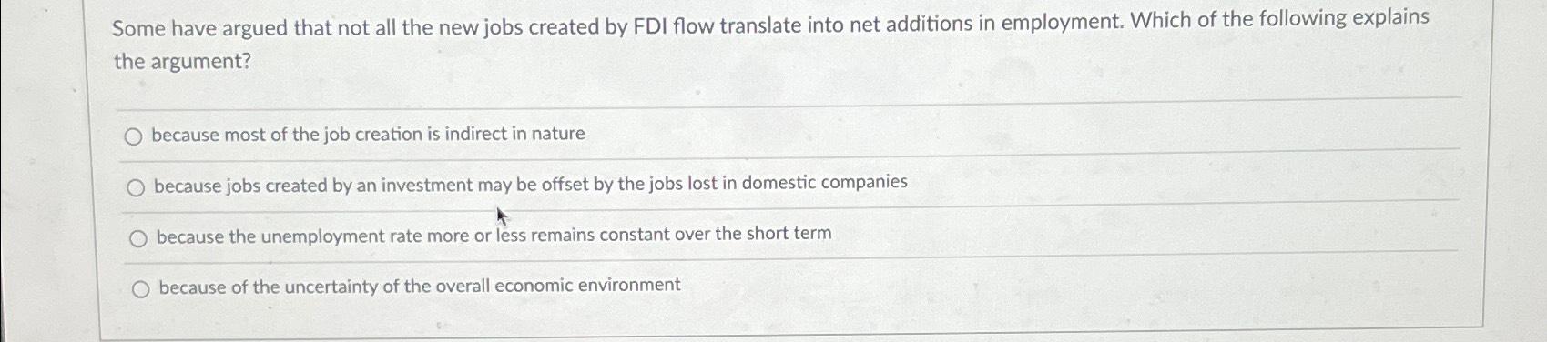 Solved Some have argued that not all the new jobs created by | Chegg.com