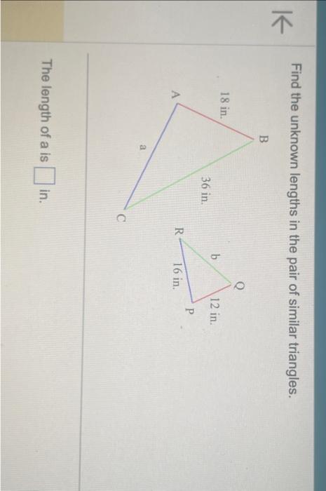 Solved Find the unknown lengths in the pair of similar | Chegg.com