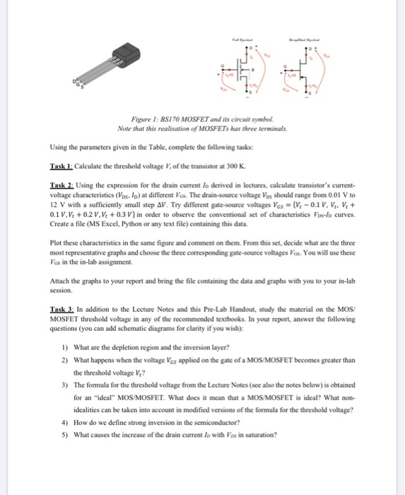 Problem The BS170 MOSFET transistor of Figure 1 has