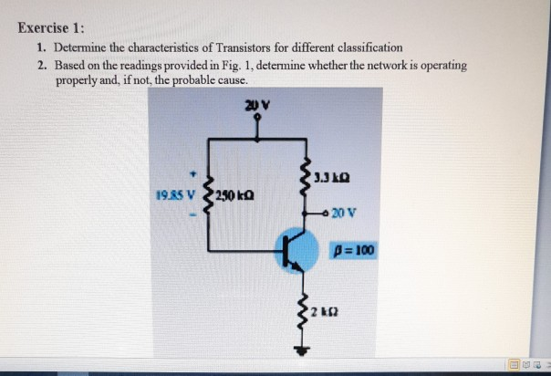 Solved Exercise 1: 1. Determine The Characteristics Of | Chegg.com