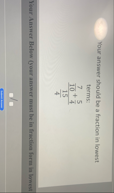 Solved Your answer should be a fraction in lowest | Chegg.com