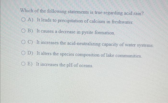 Solved Which of the following statements is true regarding | Chegg.com